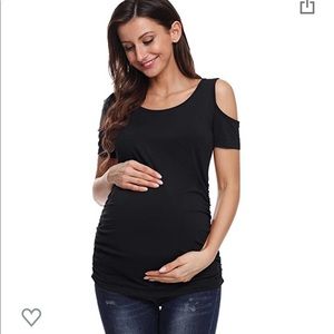 Black cold shoulder top